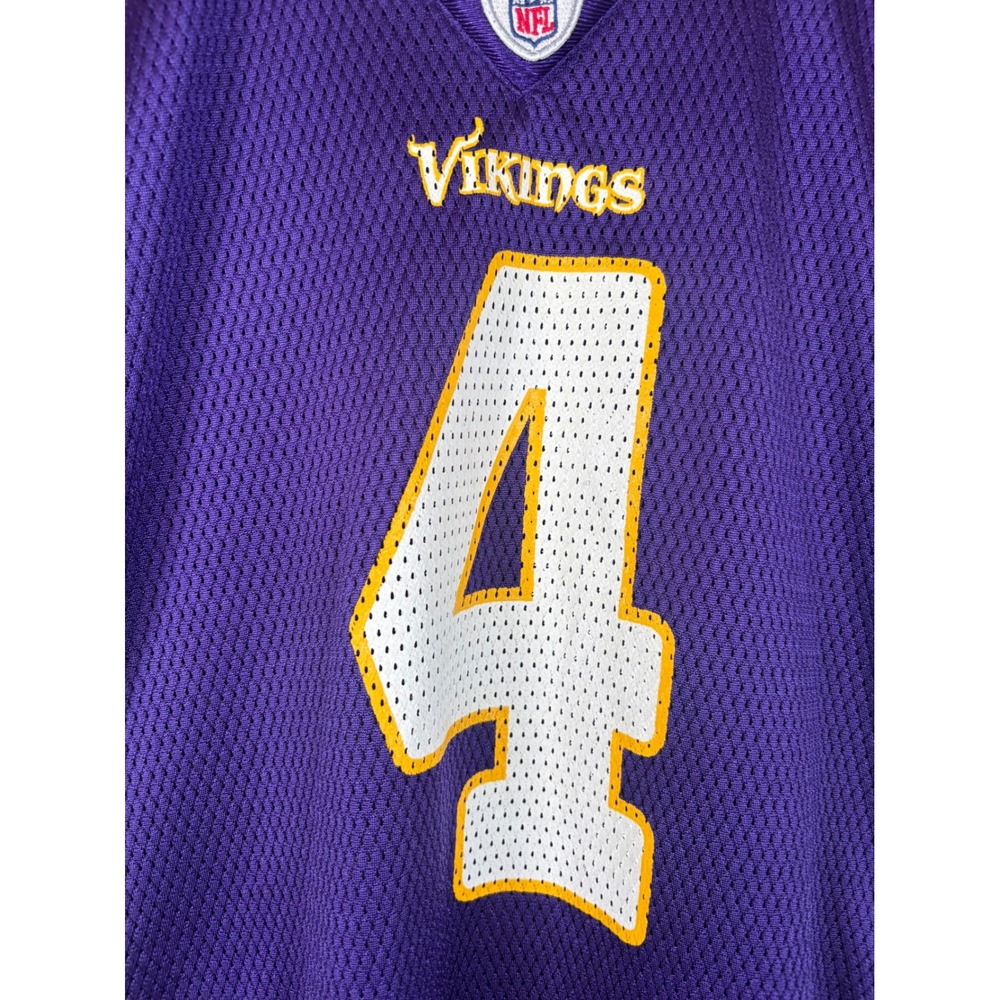 Reebok NFL Minnesota Vikings Favre #4 Purple Jersey Kids Large 14-16 On Field - Picture 2 of 9